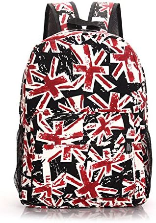 MaMaxi College Students Fashion Scrawl School Backpack(Black)