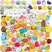 WATINC 60pcs Squishy Toys, Including 30 Pcs Random Cream Scented Kawaii Simulation Squishy Toy Medium Mini Soft Squishys & Random 30 Pcs Cute Animal Kawaii Mini Soft Squeeze Toy