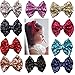 xsby Party Hair Bows Clips for Girls, 10pcs Children Sequins Bow Barrettes Cute Baby Girl Bow Hair Clips A