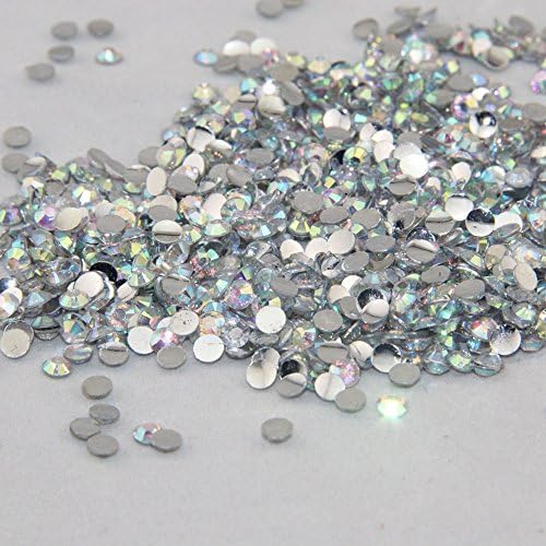 Toolya Loose Flat Back Acrylic Rhinestones Round 4mm for Nails Art Wholesale (2000pcs)