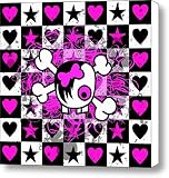 Emo Scene Girl Skull Canvas Print / Canvas Art - Artist Roseanne Jones