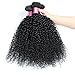 Allove Hair 6a 3bundles-pack Unprocessed Virgin Brazilian Kinkys Curly Hair Bundles Human Hair Extensions Weave 300g Natural Black