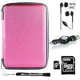 Pink Slim Stylish Hard Cover Nylon Protective Carrying Case Folio for Pandigital Novel 7