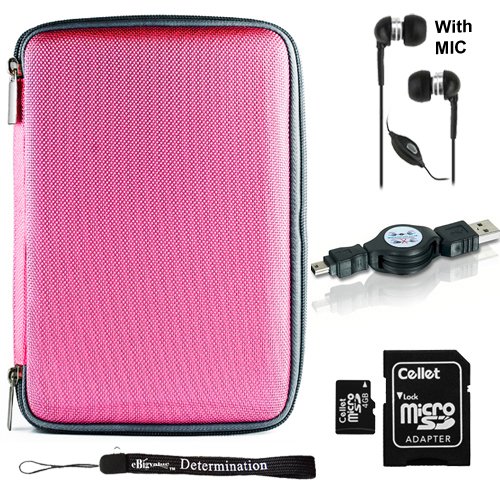 Pink Slim Stylish Hard Cover Nylon Protective Carrying Case Folio for Pandigital Novel 7