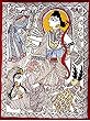 Asian Art Gallery Madhubani Folk Paintings for Wall Decoration Organic Color Paper 15 x 11 inches (seemadh020)