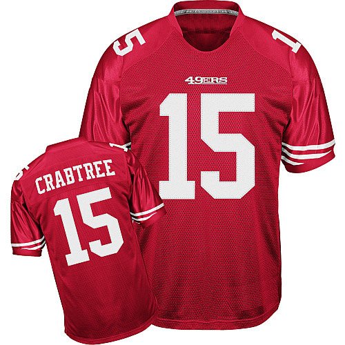 NFL Jerseys San Francisco 49ers #15 Michael Crabtree Red Authentic Football Jersey Size 48-56