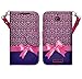 HTC Desire 512 Case, HTC Desire 510 Case, Magnetic Leather Flip Wallet Pouch HTC Desire 510, Slim Folio Case with Kickstand, 2 Credit Card Slot Wallet Pouch (HOT Pink Cheetah Bow)