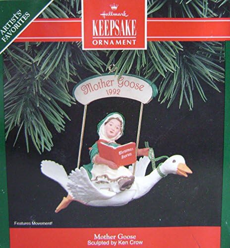 Hallmark Keepsake Mother Goose 1992 Christmas Tree Ornament Features movement depending of the angle of swing