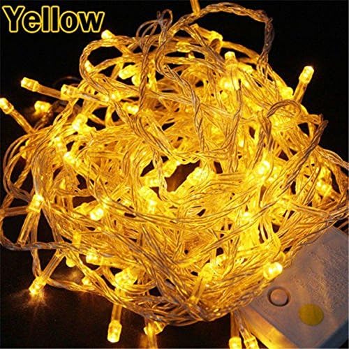 10m 100led Warm White String Fairy Wedding Light Lamp Xmas Party Christmas Decor (220v.) (Yellow)