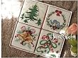Gorgeous Wool Needlepoint 4pc Cup mat/Hot pad-Christmas