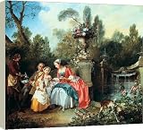 Box Canvas Print of A Lady in a Garden taking Coffee with some Children, probably 1742. from Heritage-Images