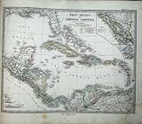 1876 STIELERS MAP AMERICA CUBA HAITI JAMAICA FLORIDA