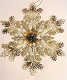 Brown & Gold Glitter Snowflake Christmas Ornament