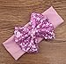 Qandsweet Baby Girl's Soft Headband with Paillette Hair Bow (8 Pack) (8 Colors)