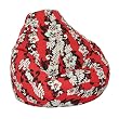 Print and Plush Maui Red Adult Size Bean Bag Chair By Elite Furniture