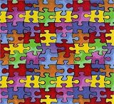 SheetWorld Round Crib Sheets - Primary Puzzle - Made In USA