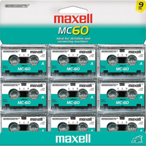 Electronics: Maxell R Microcassette Tape, 60 Minute, Pack Of 9