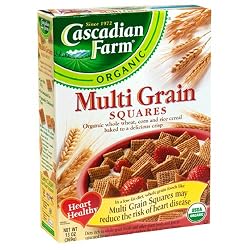 Cascadian Farm Organic Multigrain Squares Cereal, 13-Ounce Boxes (Pack of 6)