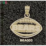 Chicago Bears Pierced Bears Football Pendant - 14KT Gold Jewelry