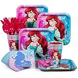 Costume Supercenter BBKIT284 Little Mermaid Standard Birthday Party Tableware Kit