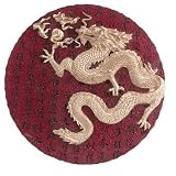 Alabastrite Gold Dragon Round Plaque