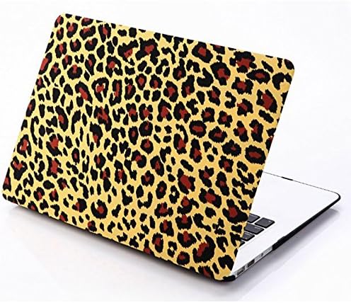 Ebus New Matte Rubber Coated Rubberized Hard Shell Clip Snap on Cases Cover for Macbook (13.3" Retina, Yellow Leopard)
