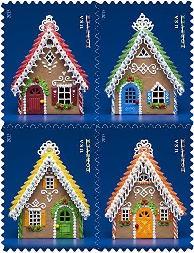 Usps Gingerbread Houses Holiday Forever Postage Stamps (Sheet of 100)