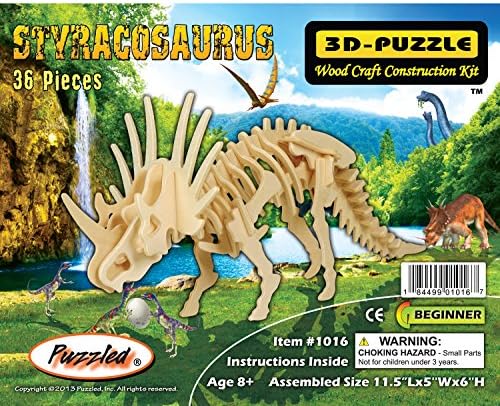 YinheMed DIY 3D Wooden Puzzle - Triceratops Cedarwood - Handmade Jigsaw Woodcraft Kit Wooden Handcraft Educational Products Wooden Art Intarsia