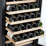 Kalamera 50 Bottle Freestanding Stainless Steel Door Compressor Wine Cooler Refrigerator with 7 Removable Wooden Shelves Electronic Controls