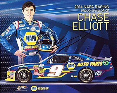 AUTOGRAPHED 2014 Chase Elliott #9 NAPA AUTO PARTS RACING (Jr Motorsports) Nationwide Series Champion ROOKIE 8X10 Signed NASCAR Hero Card with COA