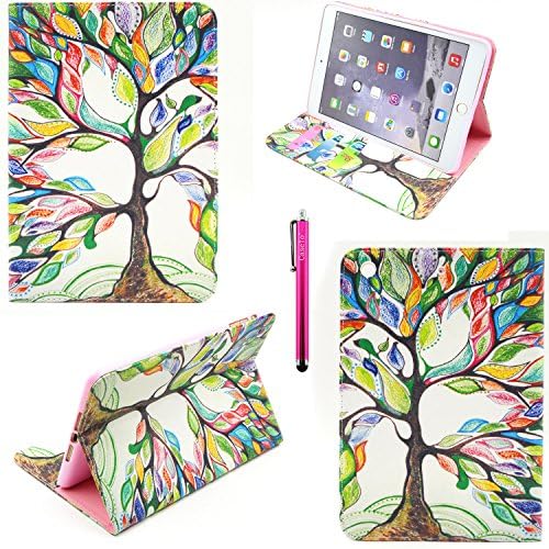 Galaxy Tab S 8.4 Case, Casemart Stylish Design High Quality PU leather Cover Case [Stand Function] [Shock Absorption] Wallet Style Cover Super Fitted Skin For Samsung Galaxy Tab T700 -Colorful Tree