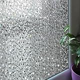 24-by-72-Inch Leyden Cut Glass Cobble Pattern No-Glue 3D Static Decorative Glass Window Films