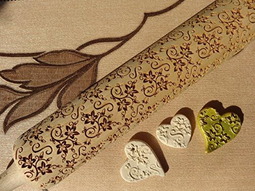 LACE TULIP rolling pin and cookie cutter