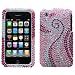 All Products : Apple Iphone 3g/3gs Pink Phoenix Tail Crystal Diamond Design Snap-On Phone Protector Hard Cover Case