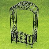 Dollhouse Miniature Black Filigree Arbor with Gate