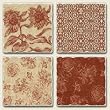 AbsorbaStone Tumbled Tile Assorted Coaster set~ Rustic reds ~ 4 Tile Drink Coasters ~ code 515