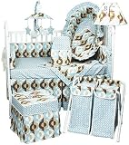 4 Pc. Crib Bedding Set -Cocoa Blue