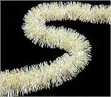 12' Fancy Starburst Iridescent & Silver Christmas Tinsel Garland