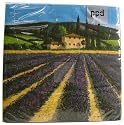 6 pack of Lavender Fields in Provence Colorful Napkins Pack Luncheon Size 6.5 by 6.5 inches, pack of 20