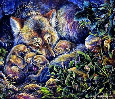 Wolf Lair 550pc Jigsaw Puzzle by Linda Thomspson