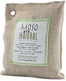 Moso Natural Air Purifying Bag 200g. Naturally Removes Odors, Allergens and Harmful Pollutants. Prevents Mold, Mildew and Bacteria From Forming By Absorbing Excess Moisture. Fragrance Free, Chemical Free and Non Toxic. Reuse For Up To Two Years