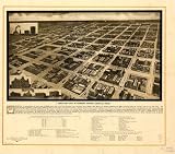 Aeroplane view of business district Amarillo, Texas. Drawn by E. E. Motter. Copyright by G. C. Sturdivant., large historic panoramic map reprint 40x36