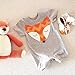 Baby Boys Girls Short Sleeve Cute Cartoon Fox Romper