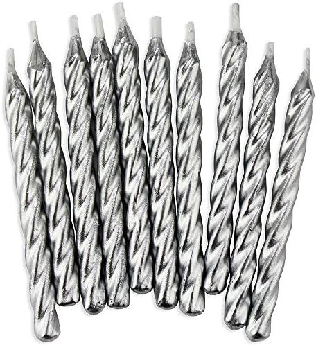 Silver and Gold Birthday Candles (20 Candles) (Silver)