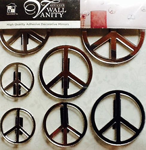 High Quality Adhesive Decorative Mirrors ~ "PEACE" ~ 7 Ct. ~ Embellishments