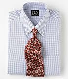 Traveler Pinpoint Tattersall Buttondown Collar Dress Shirt Big or Tall