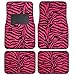 BDK Hot Pink Zebra Seat Covers & Floor Mats Set Fur Print Complete - Full Set, Universal Fit