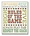 The Kids Room by Stupell Rules of the Game Orange and Green Typography Rectangle Wall Plaque