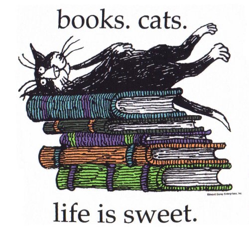 Books Cats - Life is Sweet Tote by Edward Gorey: Tote Bag