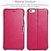 iPhone 6s Plus/6 Plus Case, Benuo [Litchi Pattern Series] Folio Flip Genuine Leather Case [Stand Function] [Card Holder] with Magnetic Closure for iPhone 6 Plus, 6s Plus 5.5 inch (Pink Rose)